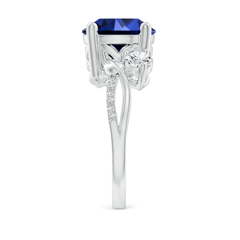 10mm Labgrown Lab-Grown Sapphire and Lab Diamond Twisted Vine Ring in 18K White Gold side 299