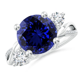 10mm Labgrown Lab-Grown Sapphire and Diamond Twisted Vine Ring in P950 Platinum