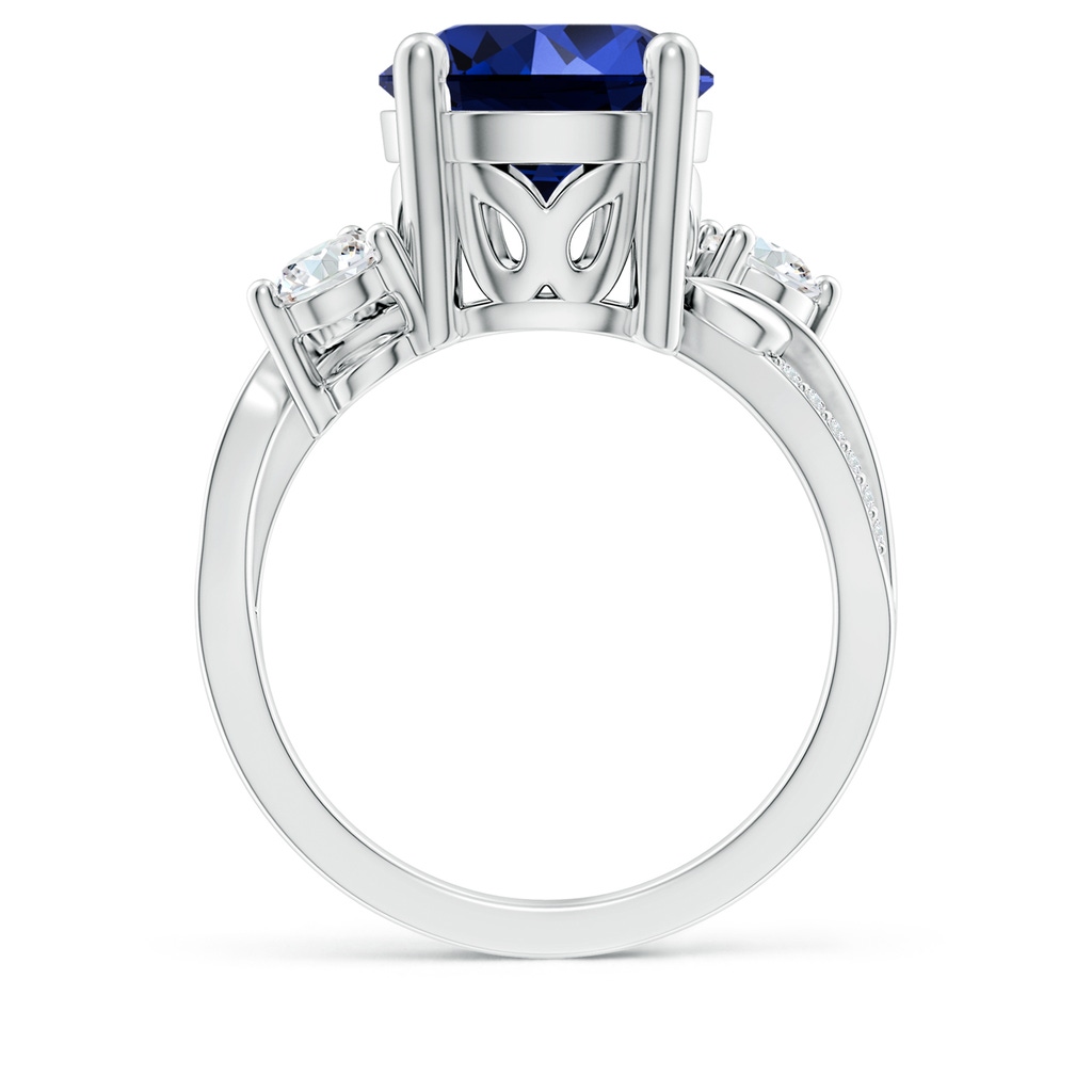 10mm Labgrown Lab-Grown Sapphire and Diamond Twisted Vine Ring in P950 Platinum Side 199