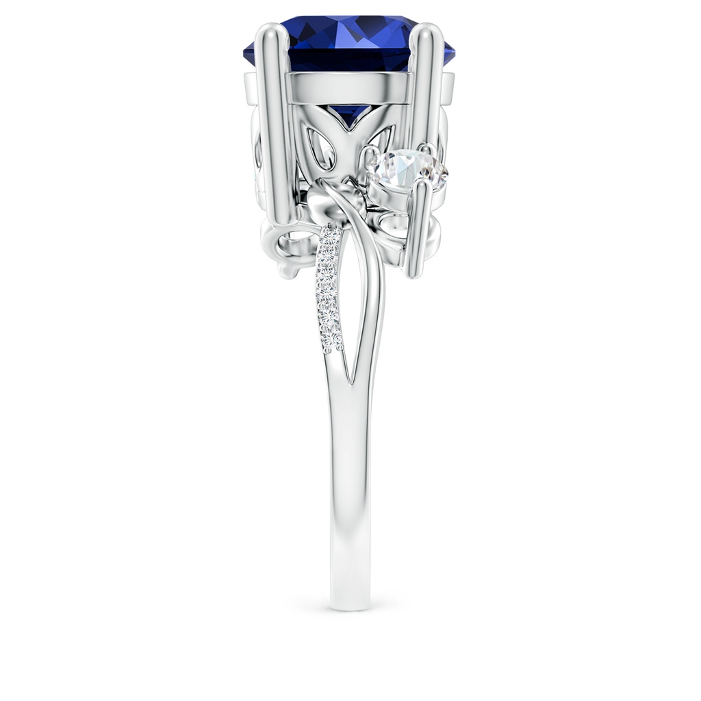 10mm Labgrown Lab-Grown Sapphire and Diamond Twisted Vine Ring in P950 Platinum Side 299