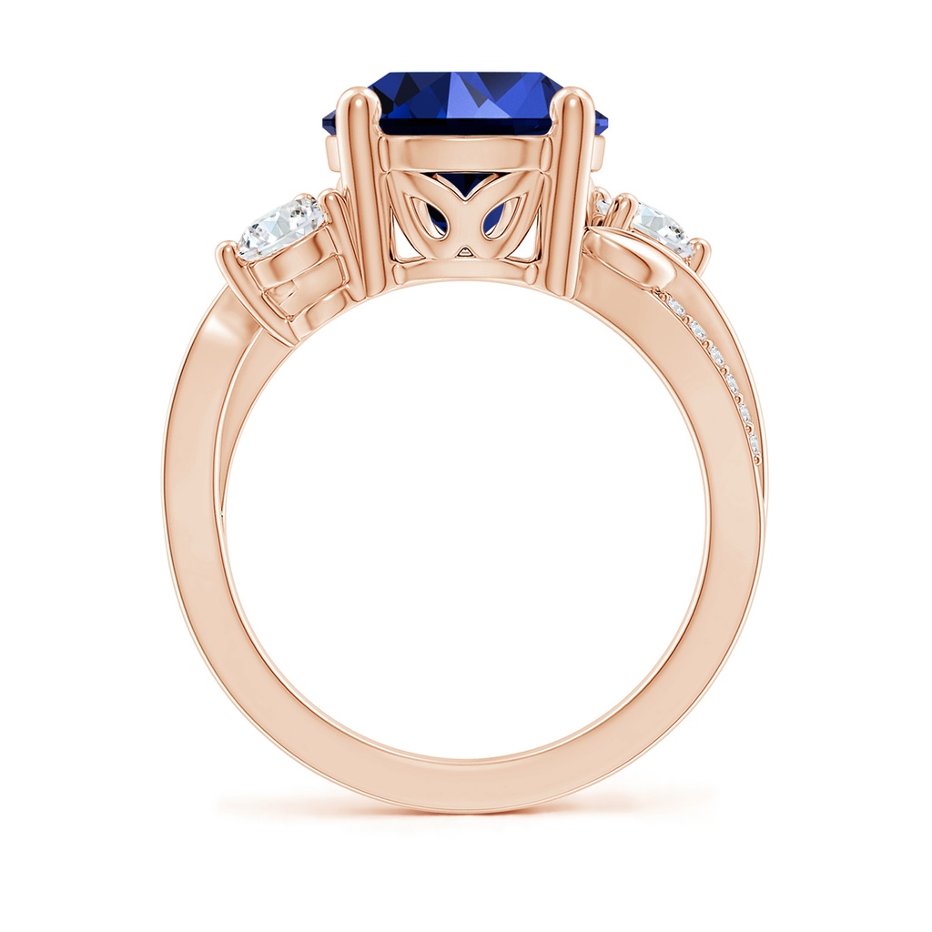 10mm Labgrown Lab-Grown Sapphire and Lab Diamond Twisted Vine Ring in Rose Gold - side 199