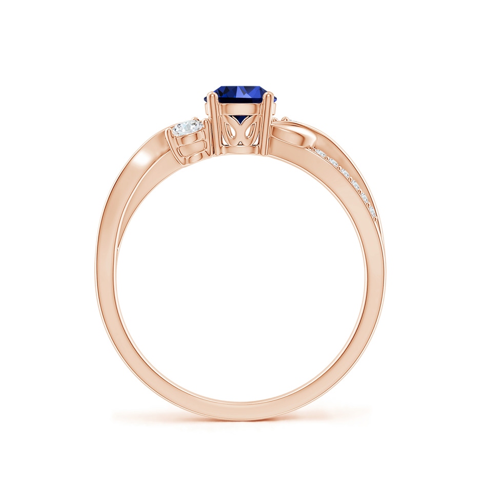 5mm Labgrown Lab-Grown Sapphire and Lab Diamond Twisted Vine Ring in 9K Rose Gold side 199