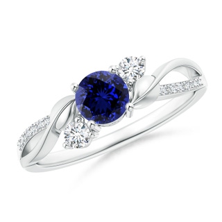 5mm Labgrown Lab-Grown Sapphire and Diamond Twisted Vine Ring in P950 Platinum