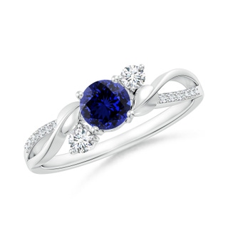 Round Lab-Grown Lab Grown Blue Sapphire