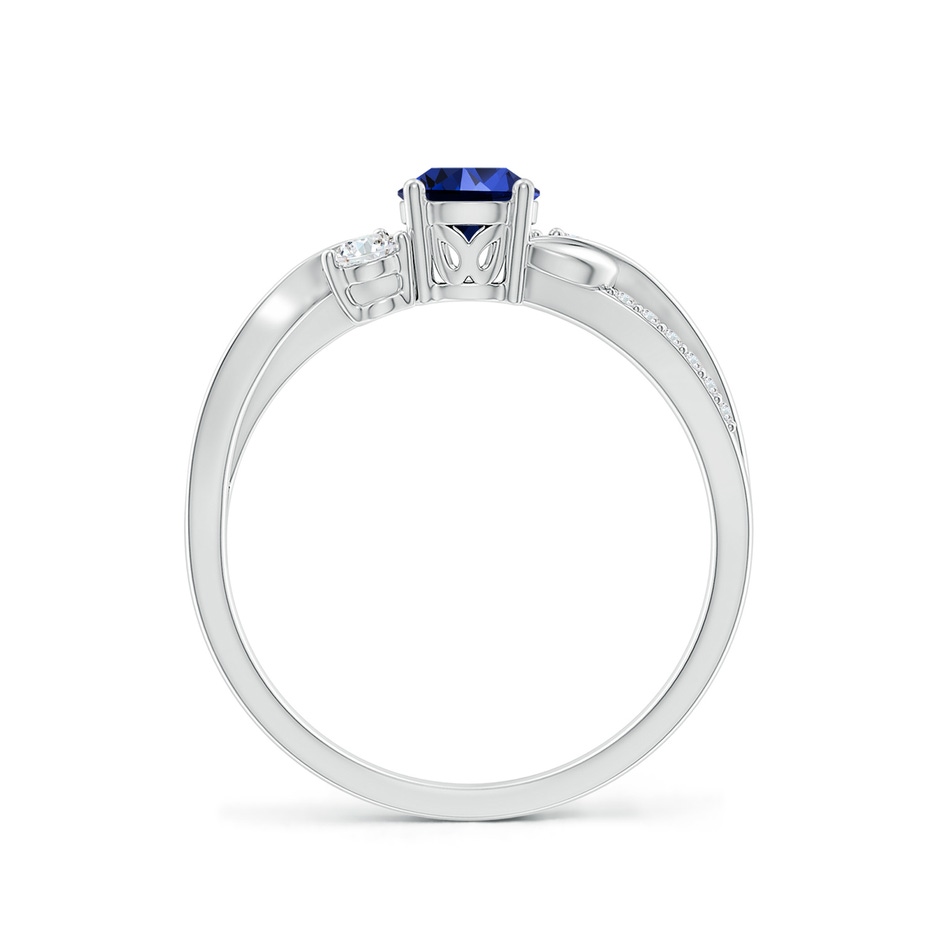 5mm Labgrown Lab-Grown Sapphire and Lab Diamond Twisted Vine Ring in White Gold side 199