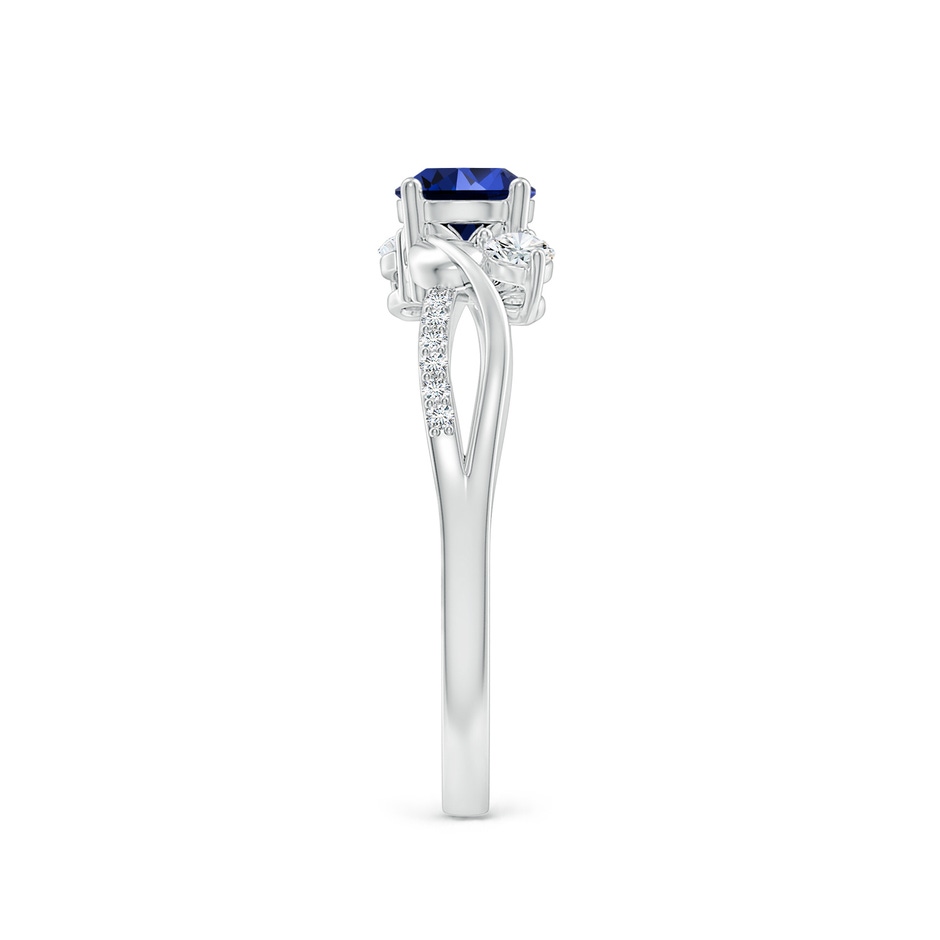 5mm Labgrown Lab-Grown Sapphire and Lab Diamond Twisted Vine Ring in White Gold side 299