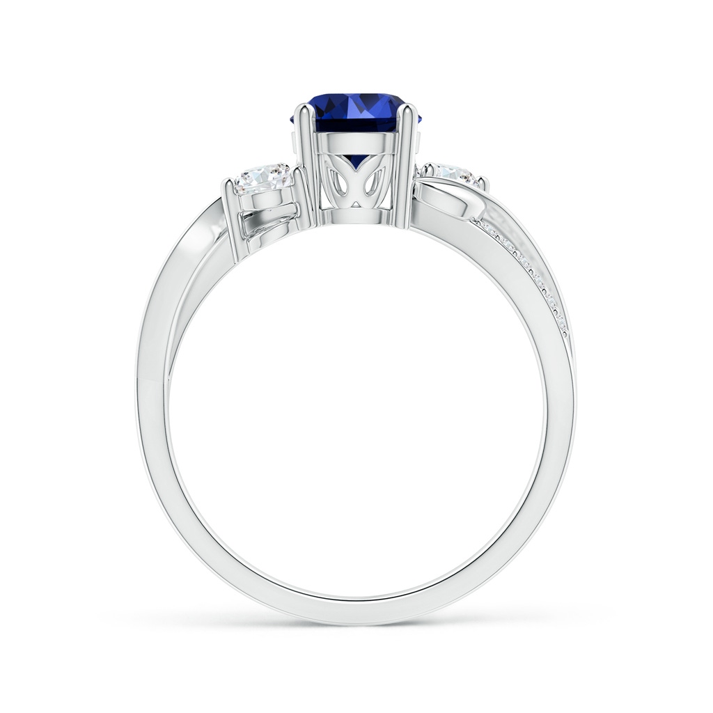 6mm Labgrown Lab-Grown Sapphire and Diamond Twisted Vine Ring in P950 Platinum Side 199