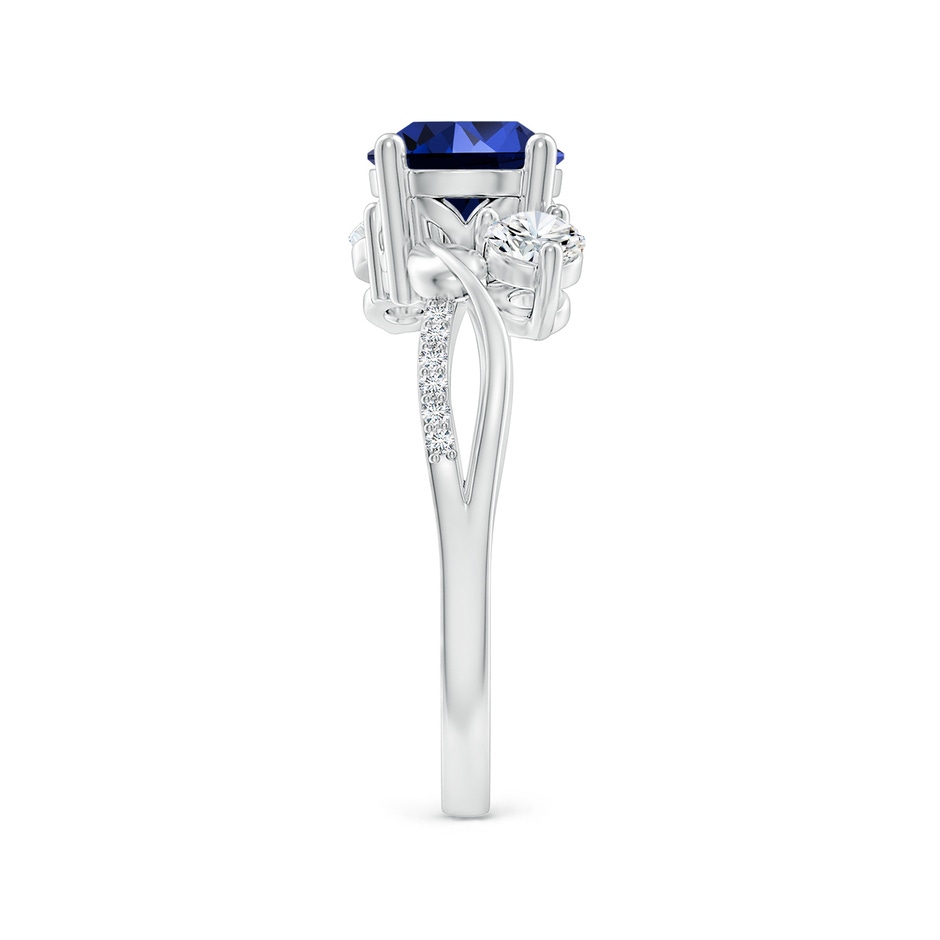 7mm Labgrown Lab-Grown Sapphire and Lab Diamond Twisted Vine Ring in P950 Platinum side 299
