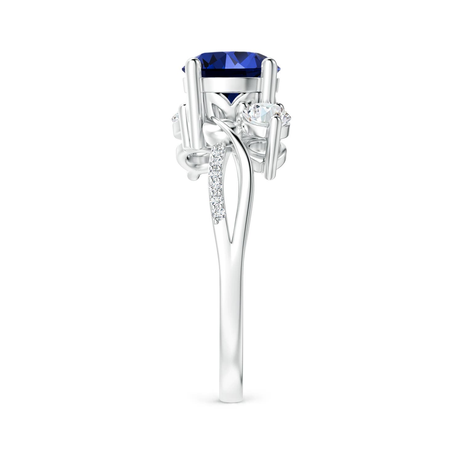 Premium - Lab-Grown Blue Sapphire / 1.98 CT / 14 KT White Gold