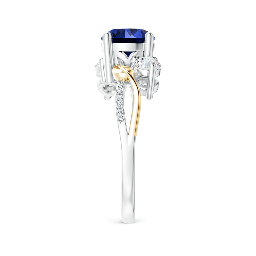 7mm Labgrown Lab-Grown Sapphire and Diamond Twisted Vine Ring in White Gold Yellow Gold Side 299