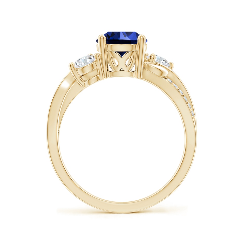 7mm Labgrown Lab-Grown Sapphire and Lab Diamond Twisted Vine Ring in Yellow Gold side 199