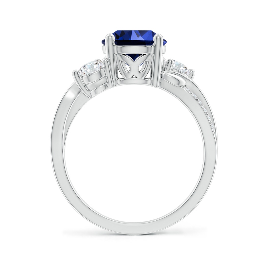 8mm Labgrown Lab-Grown Sapphire and Lab Diamond Twisted Vine Ring in P950 Platinum side 199