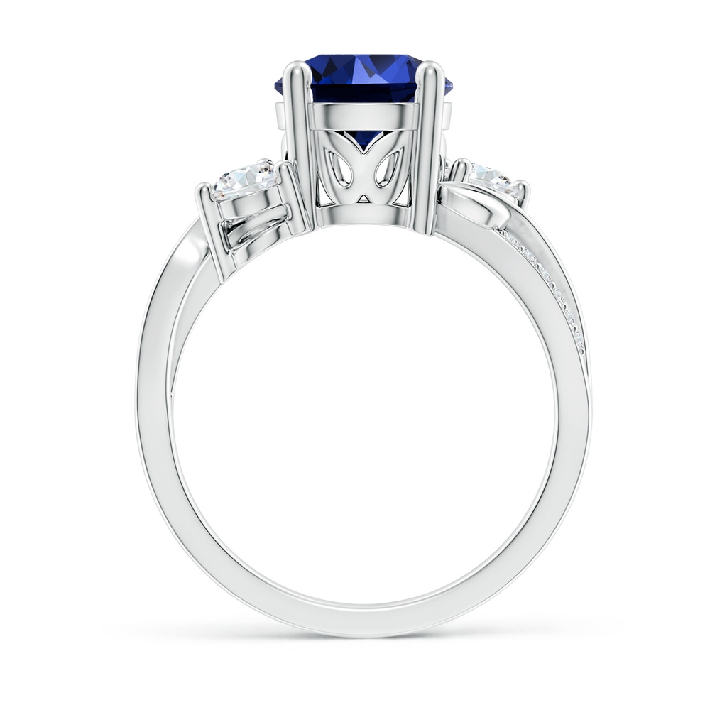 8mm Labgrown Lab-Grown Sapphire and Diamond Twisted Vine Ring in White Gold Side 199