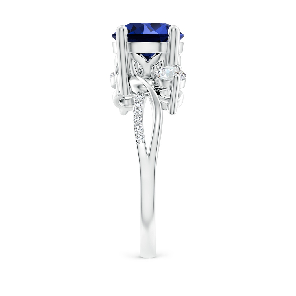 8mm Labgrown Lab-Grown Sapphire and Diamond Twisted Vine Ring in White Gold Side 299