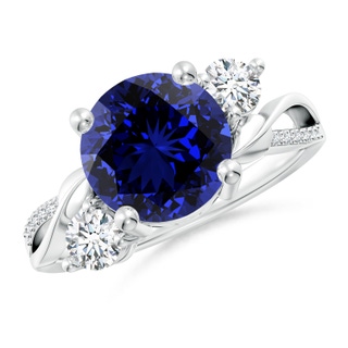 9mm Labgrown Lab-Grown Sapphire and Diamond Twisted Vine Ring in P950 Platinum