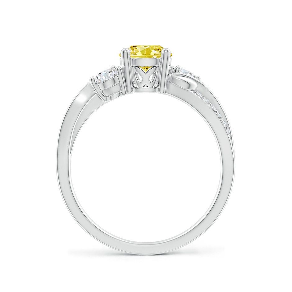 6mm Labgrown Lab-Grown Fancy Intense Yellow and White Diamond Twisted Vine Ring in White Gold side 199