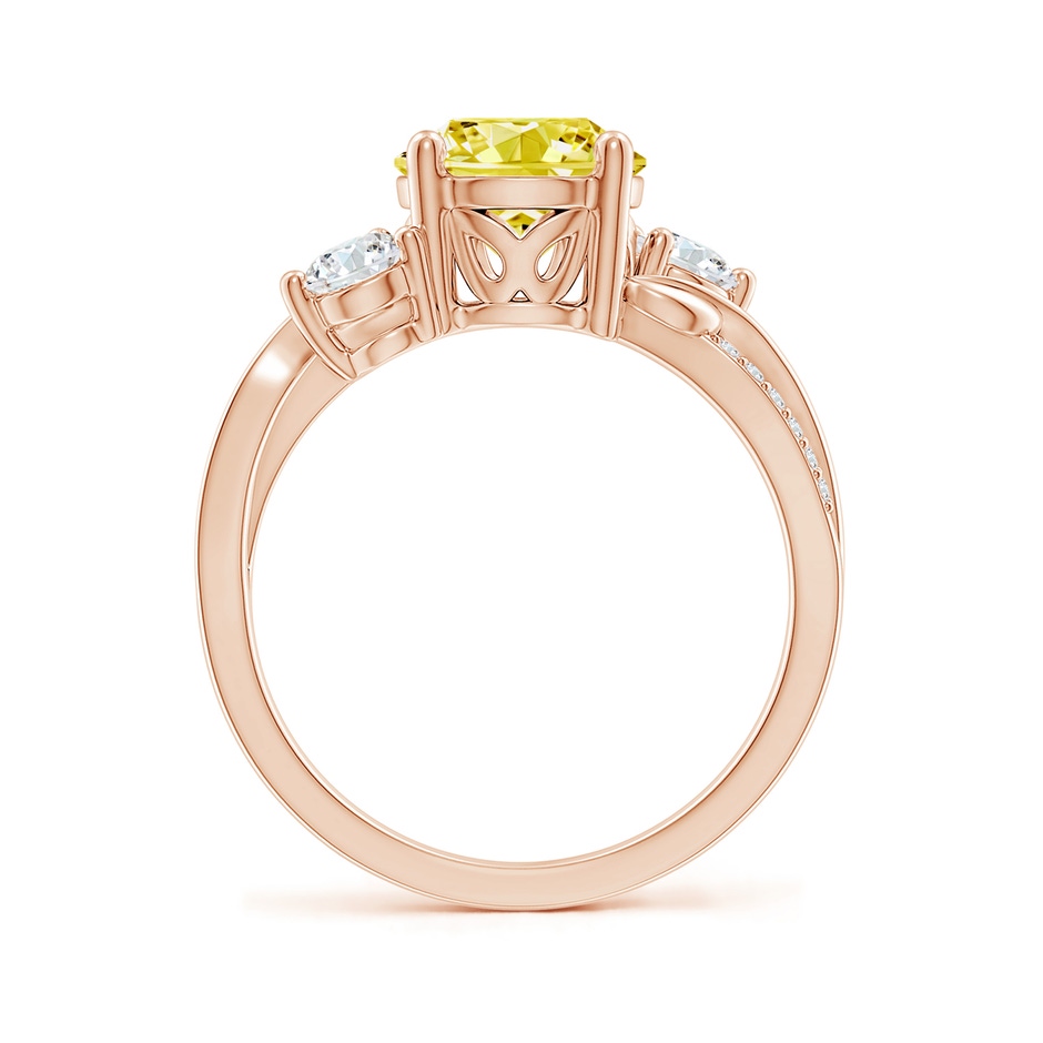 8mm Labgrown Lab-Grown Fancy Intense Yellow and White Diamond Twisted Vine Ring in 18K Rose Gold side 199