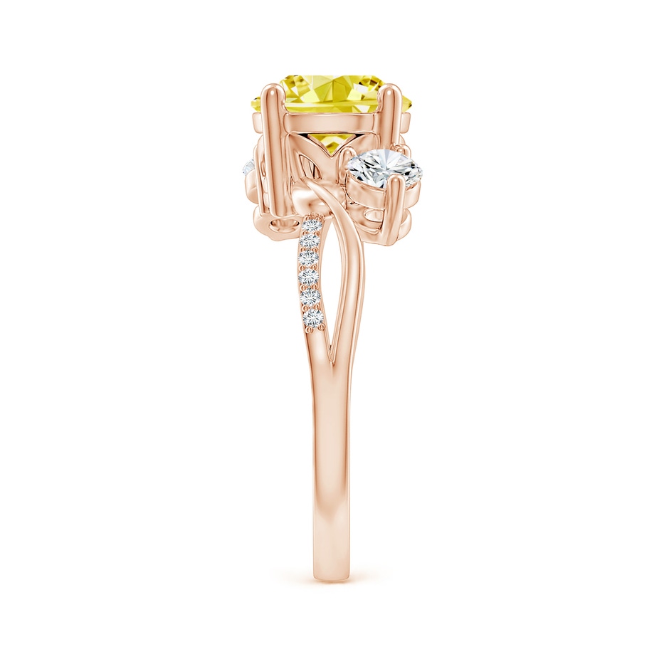 8mm Labgrown Lab-Grown Fancy Intense Yellow and White Diamond Twisted Vine Ring in 18K Rose Gold side 299