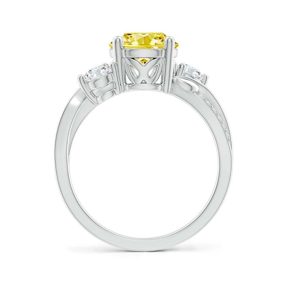 8mm Labgrown Lab-Grown Fancy Intense Yellow and White Diamond Twisted Vine Ring in P950 Platinum side 199
