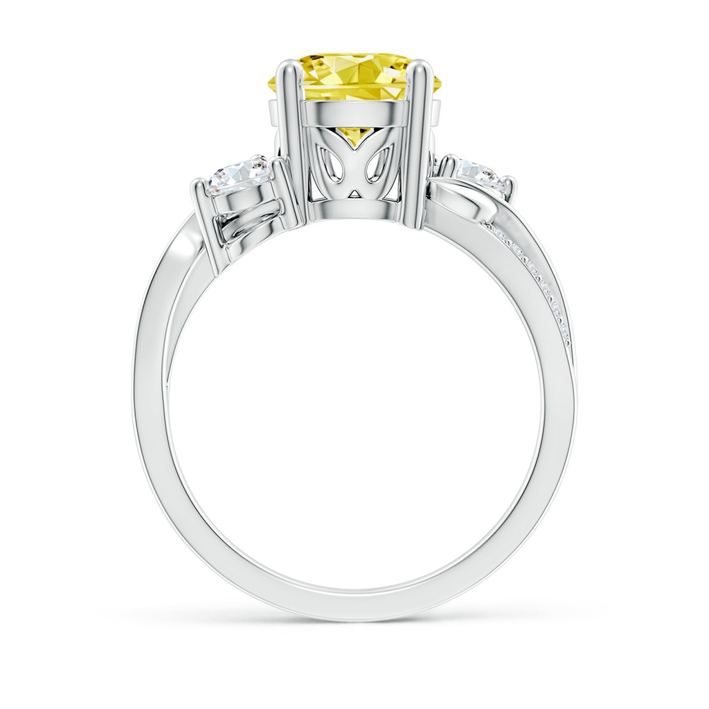 8mm Labgrown Lab-Grown Fancy Intense Yellow and White Diamond Twisted Vine Ring in White Gold - side 199