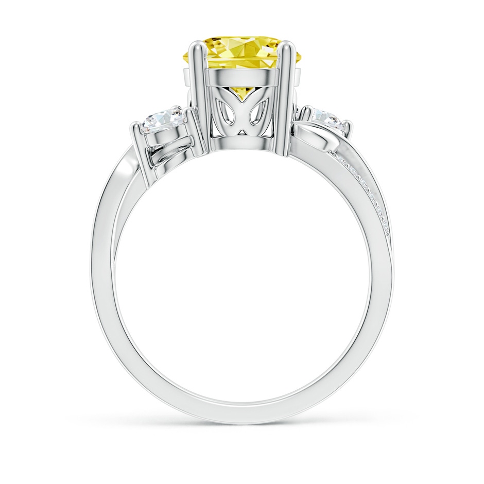 8mm Labgrown Lab-Grown Fancy Intense Yellow and White Diamond Twisted Vine Ring in White Gold side 199