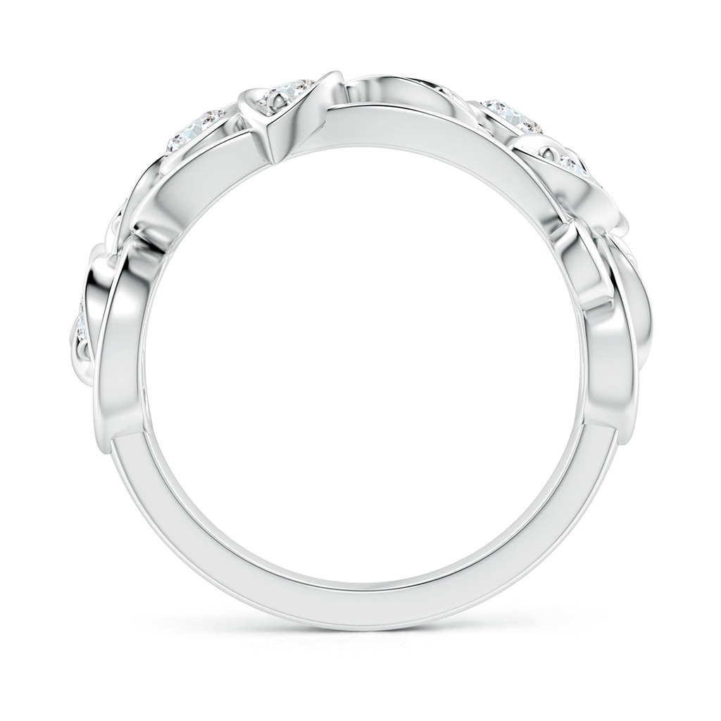 3.3mm FGVS Lab-Grown Vintage Style Diamond Flower Scroll Ring in 18K White Gold - side 199