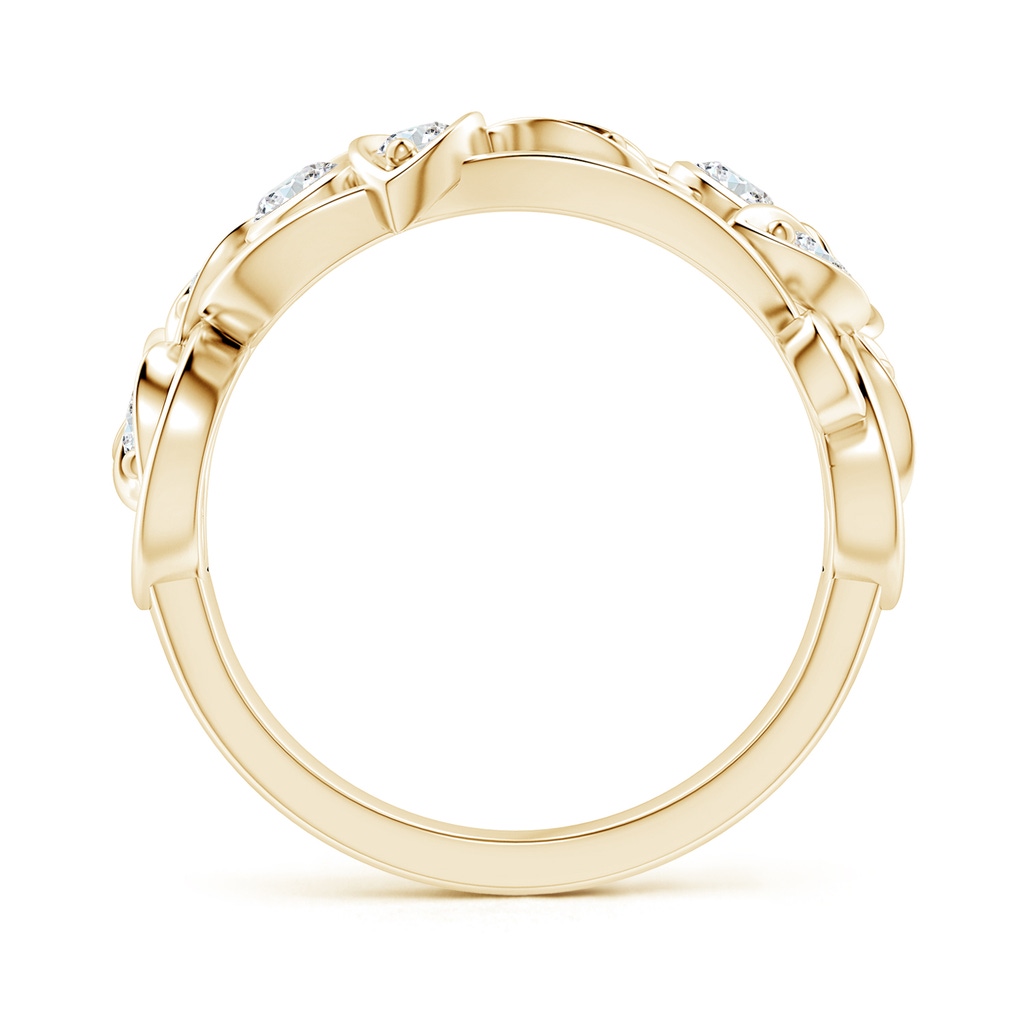 3mm FGVS Lab-Grown Vintage Style Diamond Flower Scroll Ring in Yellow Gold - side 199