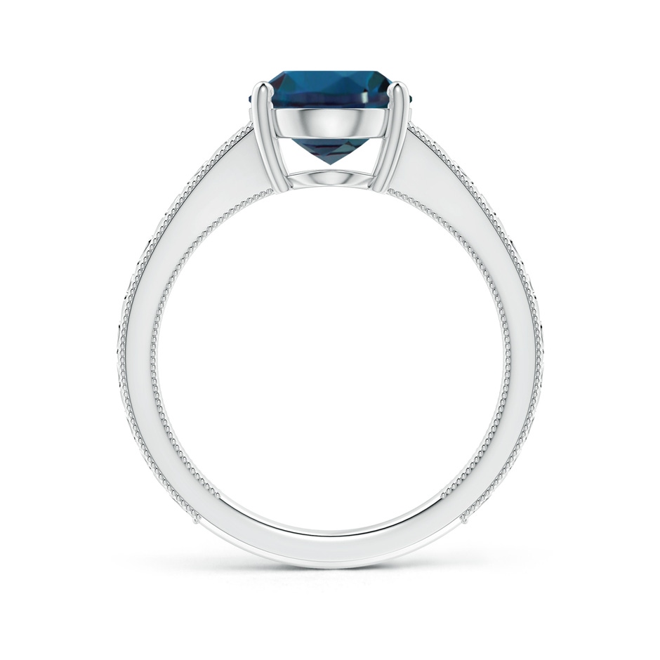 10x8mm Labgrown Vintage Inspired Oval Lab-Grown Alexandrite Ring with Engraved Shank in P950 Platinum side 199