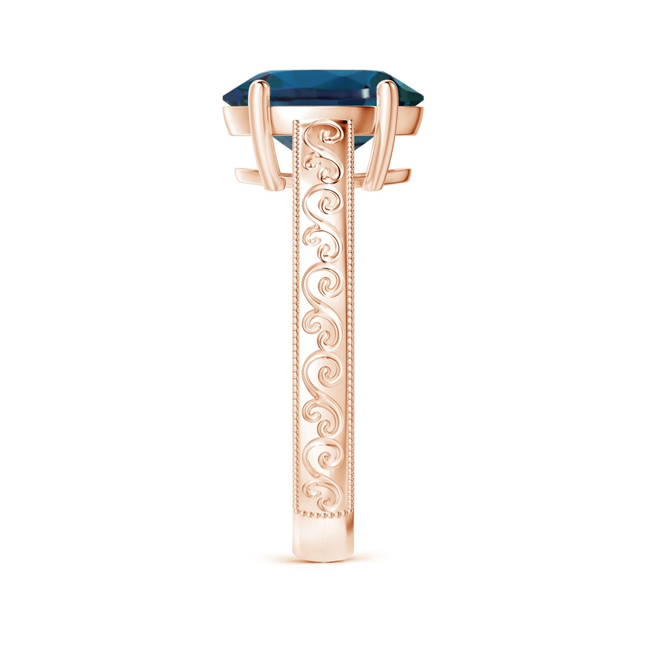 10x8mm Labgrown Vintage Inspired Oval Lab-Grown Alexandrite Ring with Engraved Shank in Rose Gold side 299