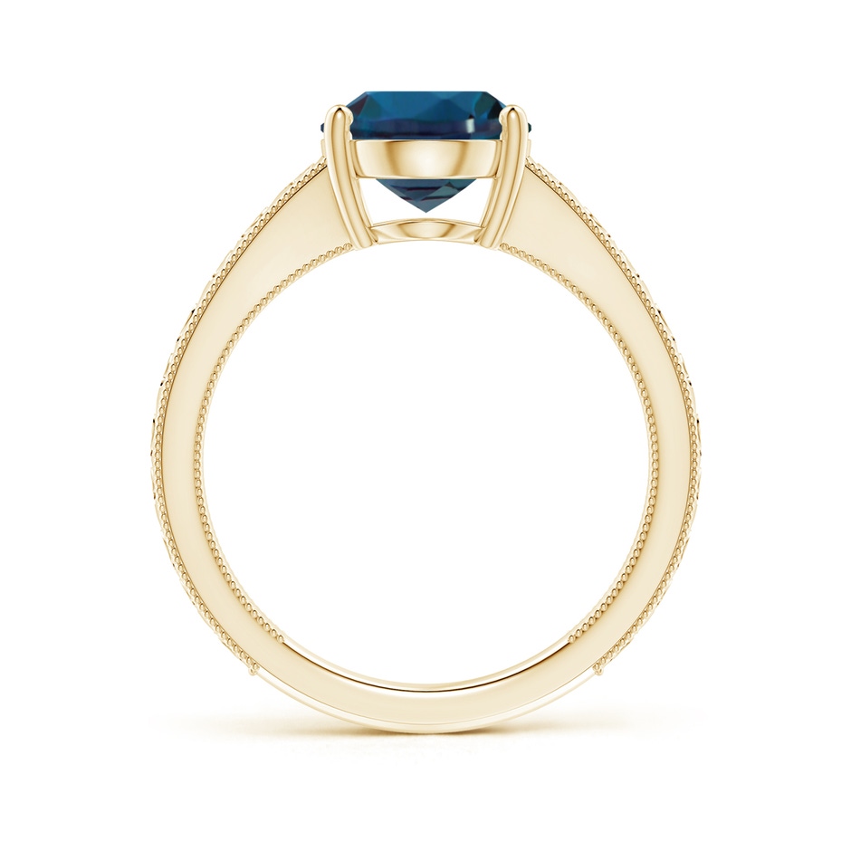 10x8mm Labgrown Vintage Inspired Oval Lab-Grown Alexandrite Ring with Engraved Shank in Yellow Gold side 199
