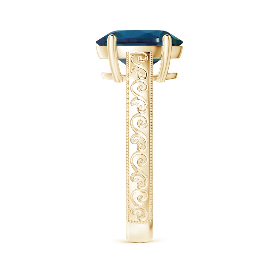 10x8mm Labgrown Vintage Inspired Oval Lab-Grown Alexandrite Ring with Engraved Shank in Yellow Gold side 299