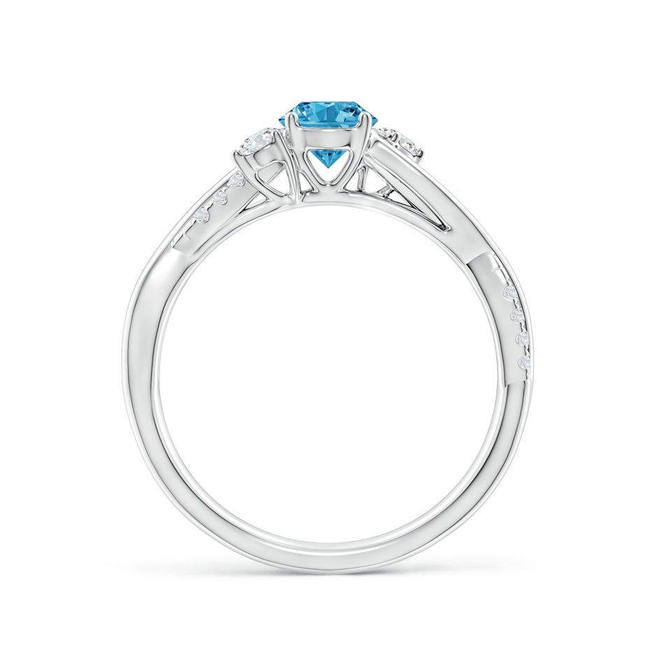 5mm Labgrown Nature Inspired Lab-Grown Fancy Intense Blue & White Diamond Twisted Vine Ring in S999 Silver side 199