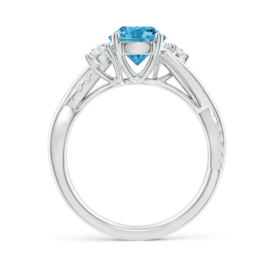 7mm Labgrown Nature Inspired Lab-Grown Fancy Intense Blue & White Diamond Twisted Vine Ring in P950 Platinum side 199