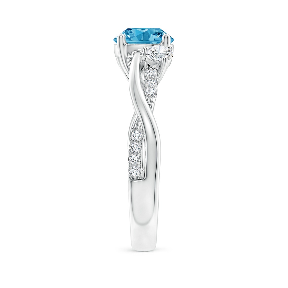 7mm Labgrown Nature Inspired Lab-Grown Fancy Intense Blue & White Diamond Twisted Vine Ring in P950 Platinum side 299
