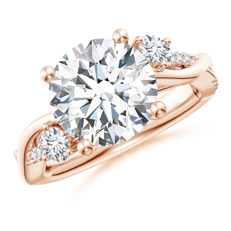 10.1mm FGVS Lab-Grown Nature Inspired Diamond Twisted Vine Ring in 18K Rose Gold 