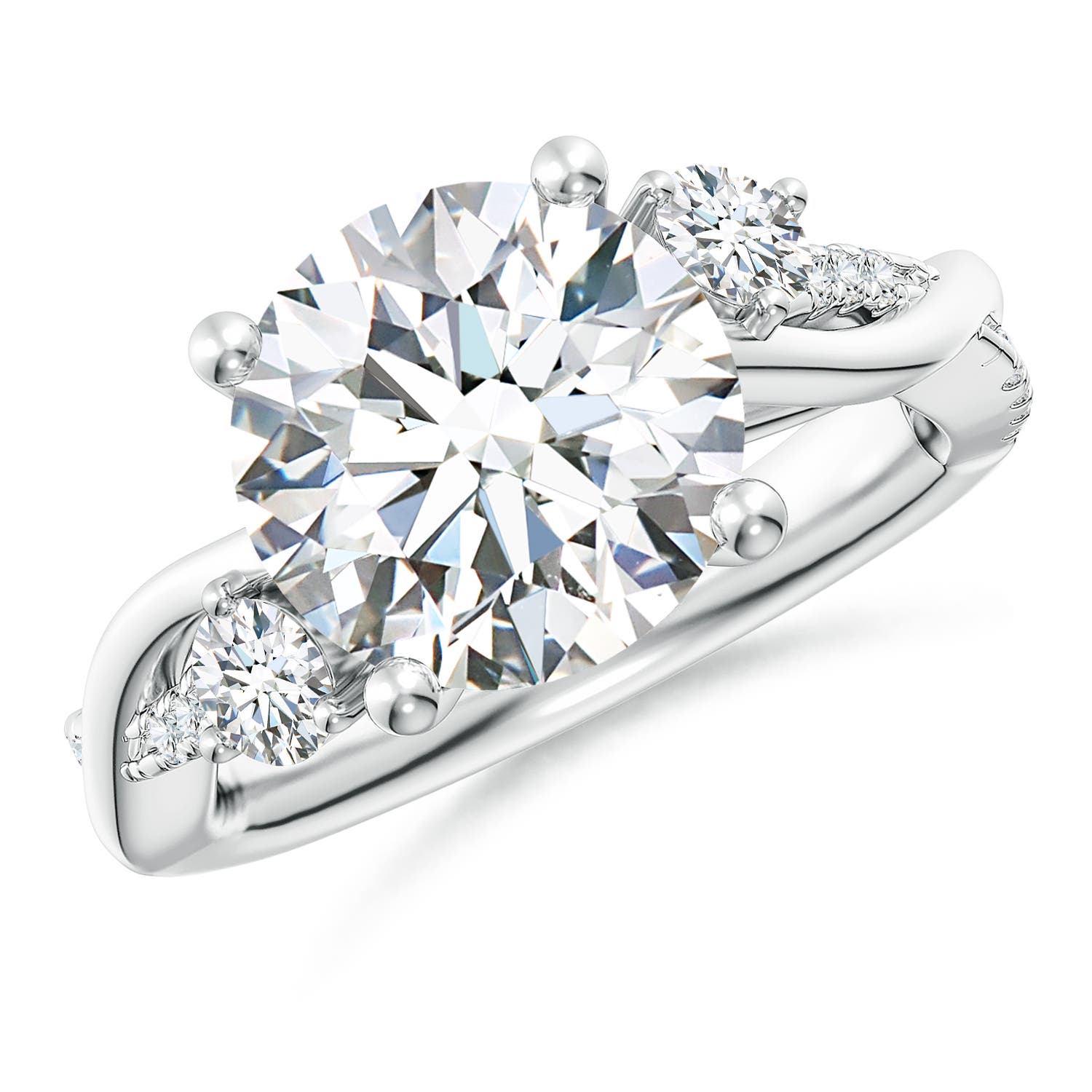 10.1mm FGVS Lab-Grown Nature Inspired Diamond Twisted Vine Ring in 18CT White Gold