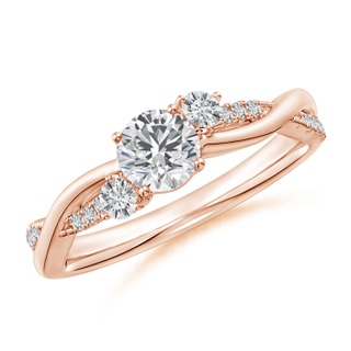 5mm FGVS Lab-Grown Nature Inspired Diamond Twisted Vine Ring in 18K Rose Gold