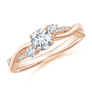 5mm FGVS Lab-Grown Nature Inspired Diamond Twisted Vine Ring in 9K Rose Gold