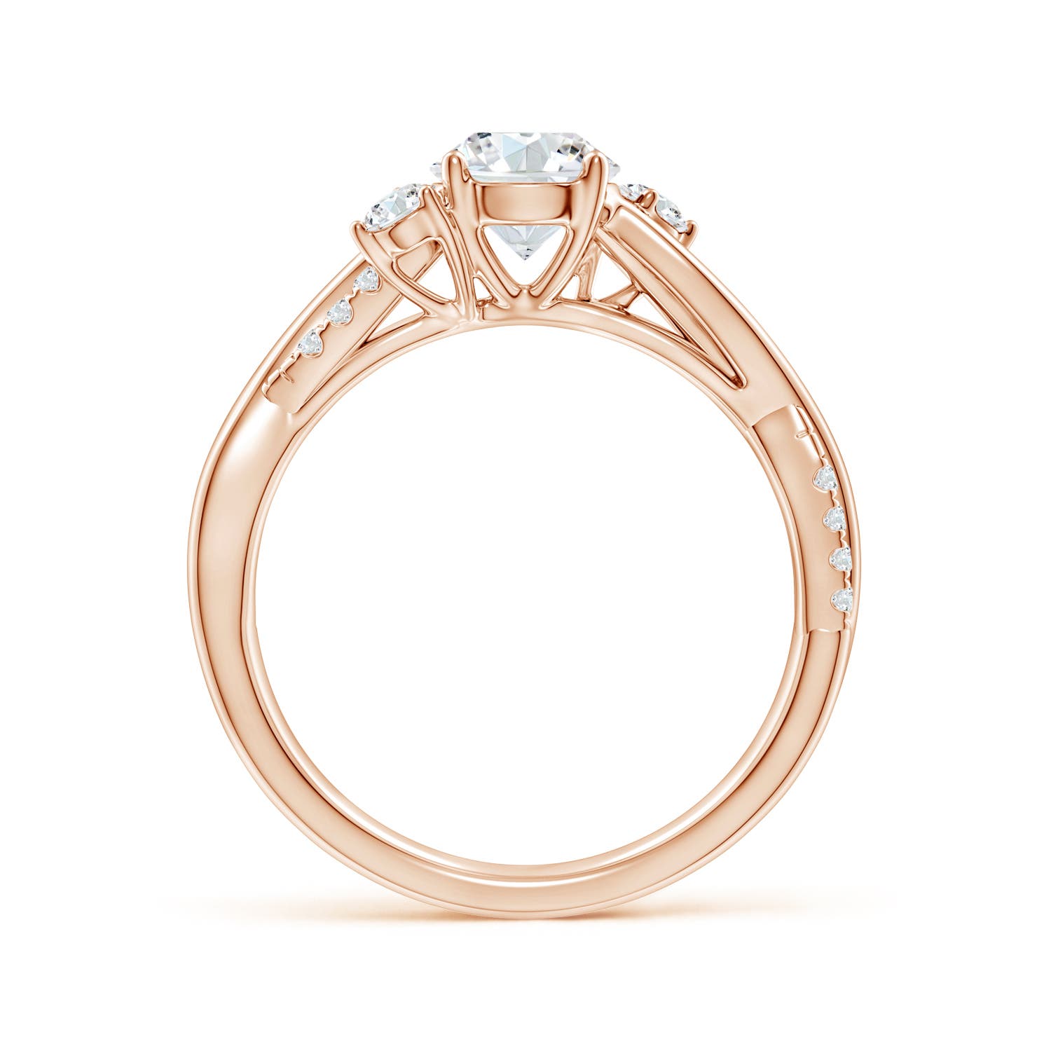 6mm FGVS Lab-Grown Nature Inspired Diamond Twisted Vine Ring in 18K Rose Gold