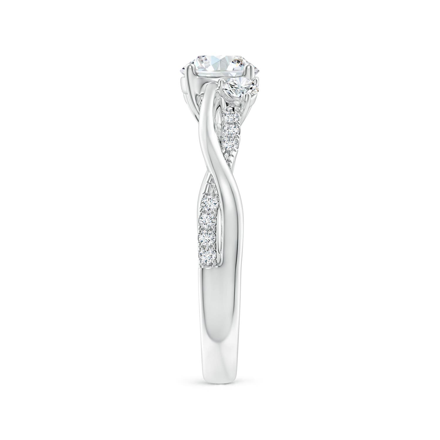 6mm FGVS Lab-Grown Nature Inspired Diamond Twisted Vine Ring in White Gold - side 6