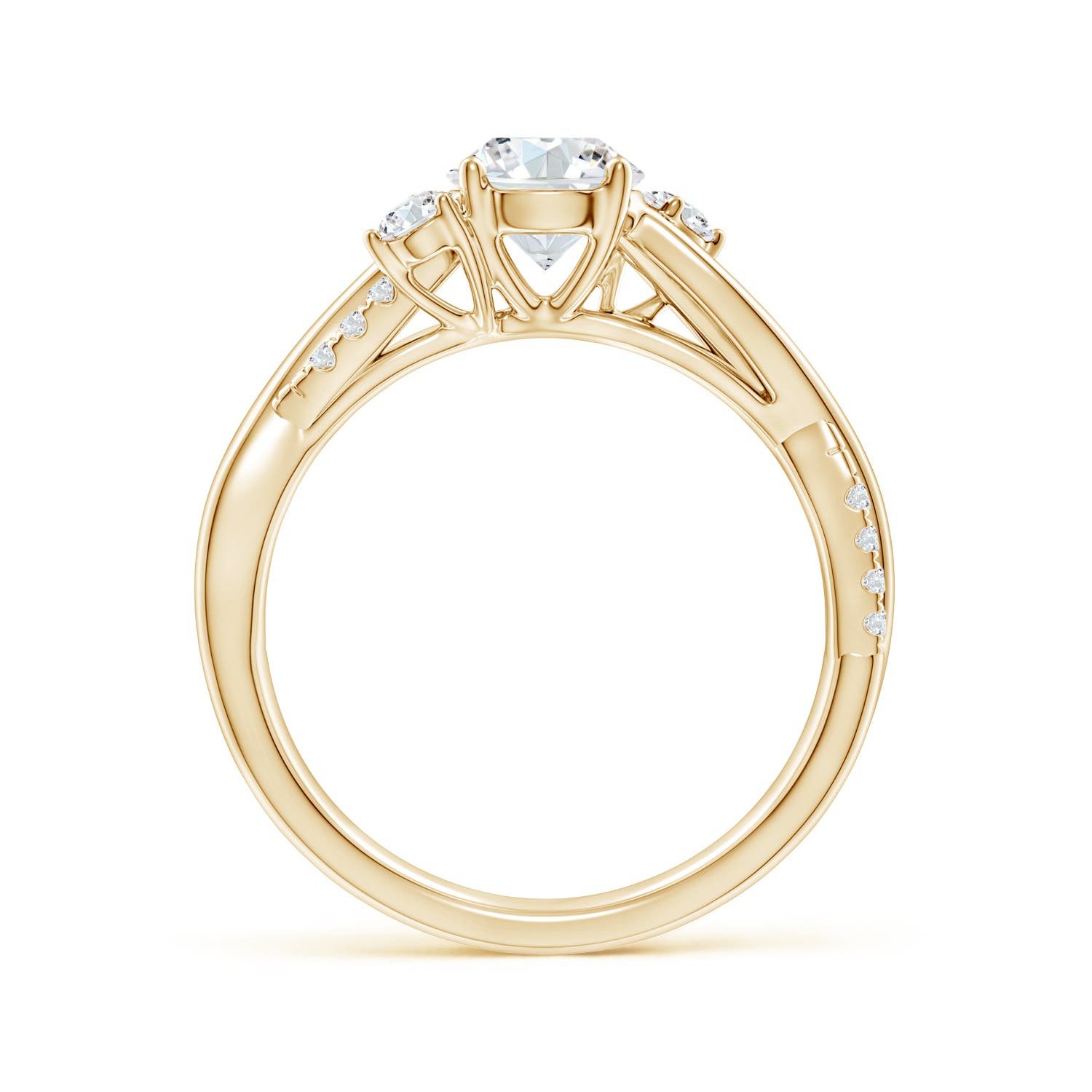 6mm FGVS Lab-Grown Nature Inspired Diamond Twisted Vine Ring in Yellow Gold