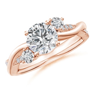 7mm FGVS Lab-Grown Nature Inspired Diamond Twisted Vine Ring in 18K Rose Gold