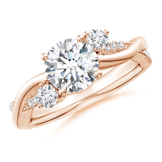 7mm FGVS Lab-Grown Nature Inspired Diamond Twisted Vine Ring in Rose Gold