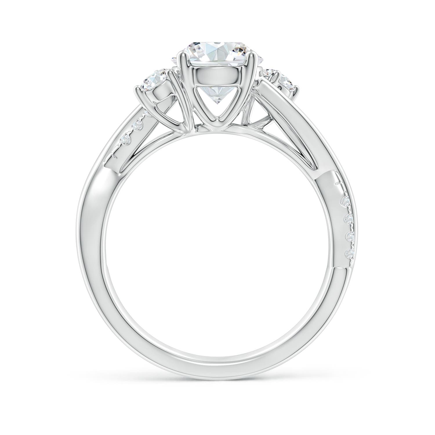 7mm FGVS Lab-Grown Nature Inspired Diamond Twisted Vine Ring in White Gold - side 4