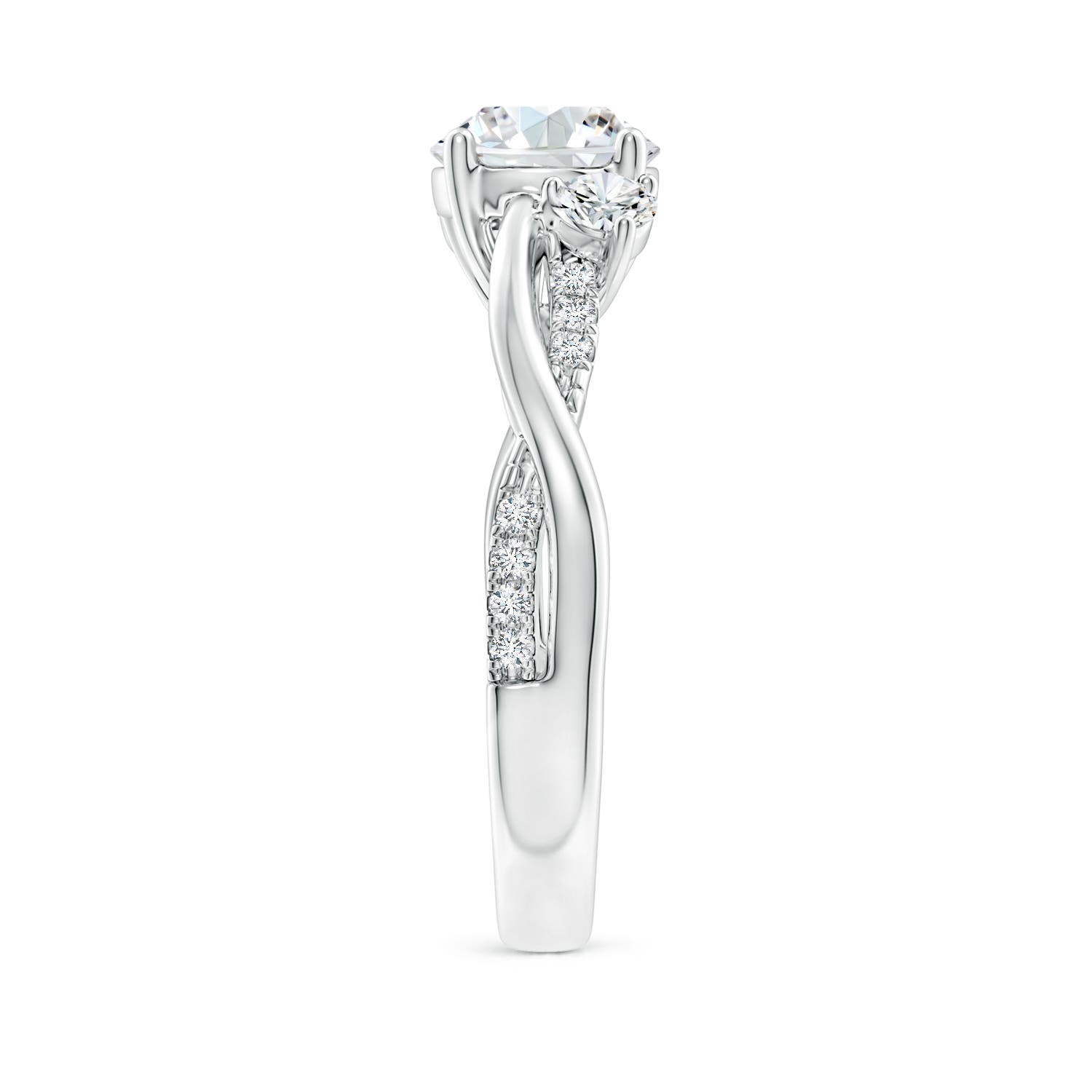 7mm FGVS Lab-Grown Nature Inspired Diamond Twisted Vine Ring in White Gold - side 6