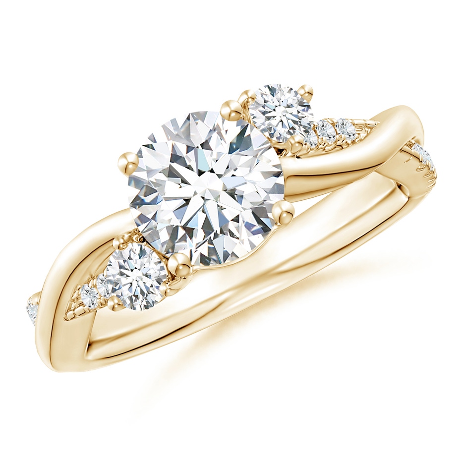 7mm FGVS Lab-Grown Nature Inspired Diamond Twisted Vine Ring in Yellow Gold 