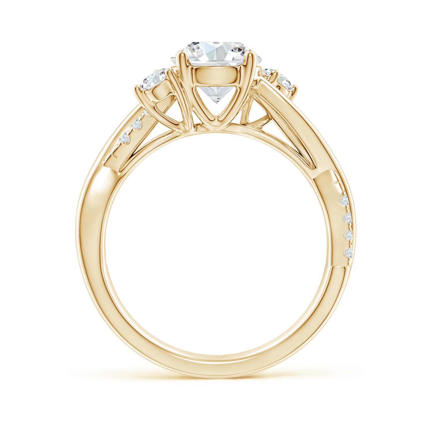 7mm FGVS Lab-Grown Nature Inspired Diamond Twisted Vine Ring in Yellow Gold