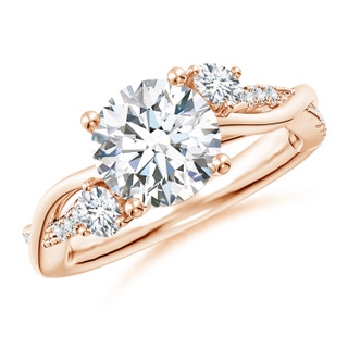 8.1mm FGVS Lab-Grown Nature Inspired Diamond Twisted Vine Ring in 18K Rose Gold