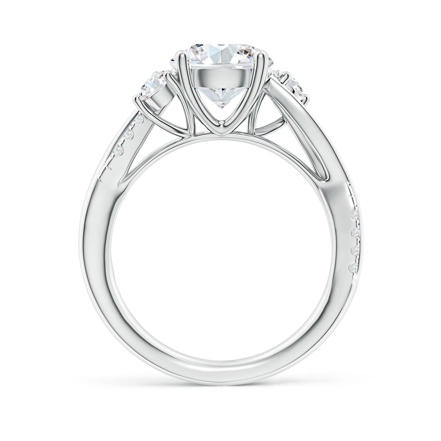 8.1mm FGVS Lab-Grown Nature Inspired Diamond Twisted Vine Ring in White Gold