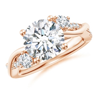 9.2mm FGVS Lab-Grown Nature Inspired Diamond Twisted Vine Ring in 18K Rose Gold